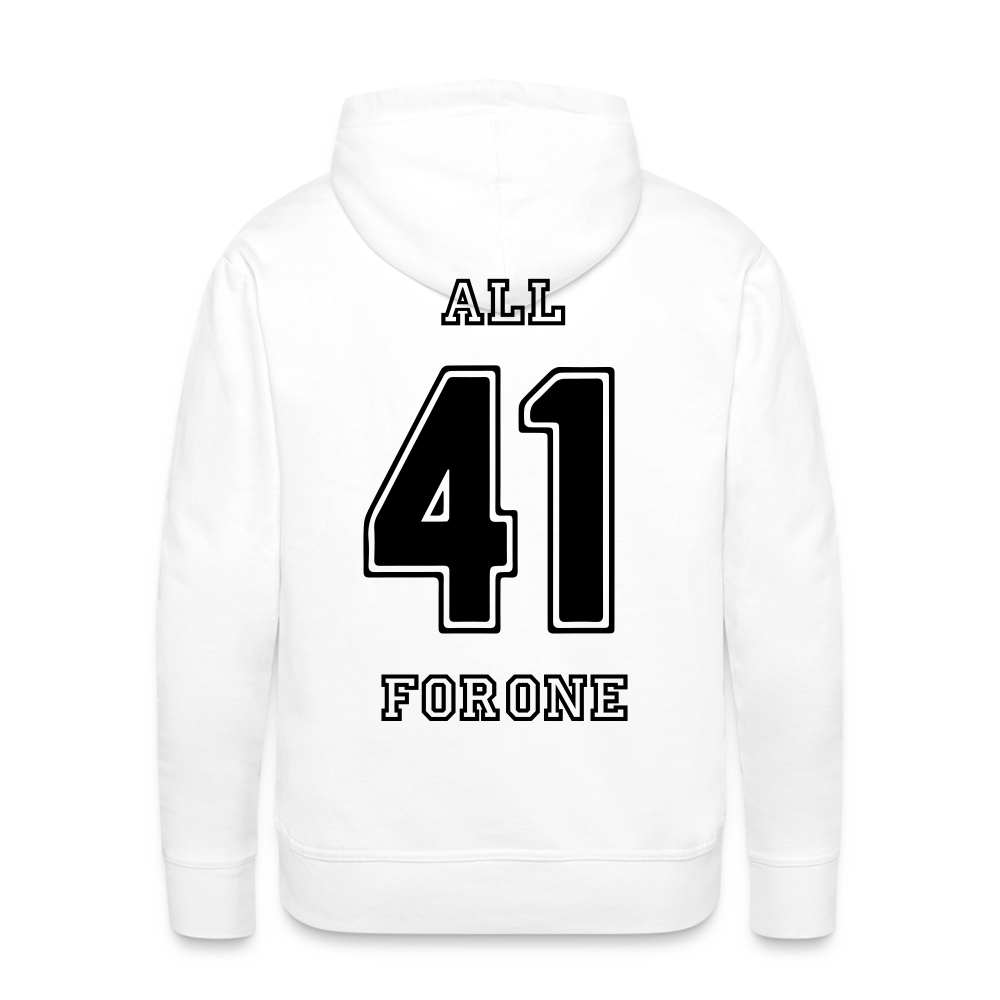 ALL FOR ONE Classic Edition White&Black Hoodie Men - Weiß