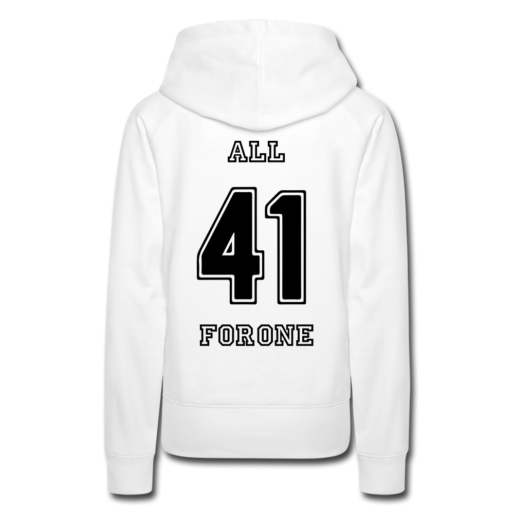 ALL FOR ONE Classic Edition White&Black Hoodie Women - Weiß